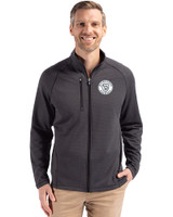 Milwaukee Brewers Mono Cutter & Buck Peshastin Fleece Recycled Mens Full Zip Jacket Black Heather Front
