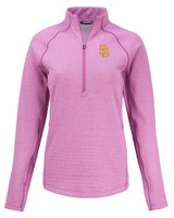 San Diego Padres City Connect Cutter & Buck Peshastin Eco Fleece Recycled Womens Half Zip Pullover GEH_MANN_HG 1