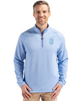 Kansas City Royals Mono Cutter & Buck Peshastin Fleece Recycled Mens Half Zip Pullover Atlas Heather Front