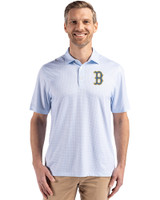 Boston Red Sox City Connect Cutter & Buck Pike Eco Diamond Dot Print Recycled Mens Big & Tall Polo Atlas Light Blue Front