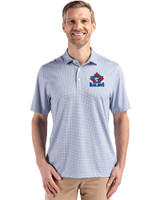Toronto Blue Jays Cooperstown Cutter & Buck Pike Eco Diamond Dot Print Recycled Mens Big & Tall Polo Navy Blue Front