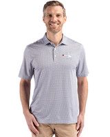 Chicago White Sox Cooperstown Cutter & Buck Pike Eco Diamond Dot Print Recycled Mens Big & Tall Polo Black Front