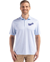 Kansas City Royals Cooperstown Cutter & Buck Pike Eco Diamond Dot Print Recycled Mens Polo Atlas Light Blue Front