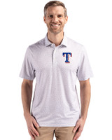 Texas Rangers Cutter & Buck Pike Eco Flora Print Recycled Mens Polo Polished Medium Gray Front