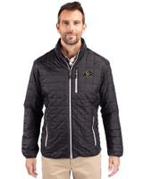 Colorado Buffaloes Cutter & Buck Rainier PrimaLoft® Mens Eco Insulated Full Zip Puffer Jacket Black Front