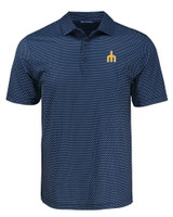 Seattle Mariners Cooperstown Cutter & Buck Pike Eco Shadow Check Print Recycled Mens Big & Tall Polo NVBU_MANN_HG 1