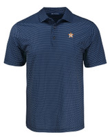 Houston Astros Cutter & Buck Pike Eco Shadow Check Print Recycled Mens Polo NVBU_MANN_HG 1
