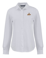 Houston Astros Cooperstown Cutter & Buck Advantage Tri-Blend Eco Soft Pique Long Sleeve Knitted Womens Button Down WH_MANN_HG 1