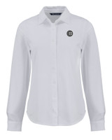 Chicago Cubs Mono Cutter & Buck Advantage Tri-Blend Eco Soft Pique Long Sleeve Knitted Womens Button Down WH_MANN_HG 1