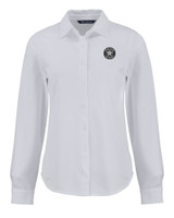 Houston Astro Mono Cutter & Buck Advantage Tri-Blend Eco Soft Pique Long Sleeve Knitted Womens Button Down WH_MANN_HG 1