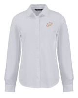 Houston Astros City Connect Cutter & Buck Advantage Tri-Blend Eco Soft Pique Long Sleeve Knitted Womens Button Down WH_MANN_HG 1