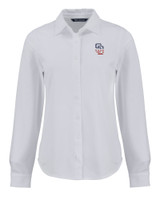 San Diego Padres Stars & Stripes Cutter & Buck Advantage Tri-Blend Eco Soft Pique Long Sleeve Knitted Womens Button Down WH_MANN_HG 1