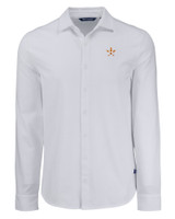 Houston Astros Cutter & Buck Advantage Tri-Blend Eco Soft Pique Long Sleeve Knitted Mens Button Down WH_MANN_HG 1