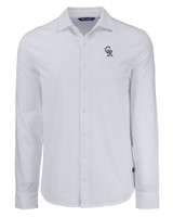 Colorado Rockies Mono Cutter & Buck Advantage Tri-Blend Eco Soft Pique Long Sleeve Knitted Mens Button Down WH_MANN_HG 1