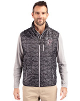 Mississippi State Bulldogs Vintage Cutter & Buck Rainier PrimaLoft® Mens Eco Insulated Full Zip Printed Puffer Vest Black Front
