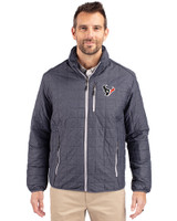 Houston Texans - Cutter & Buck Rainier Recycled Insulated Puffer Mens Big & Tall Full Zip Jacket Anthracite Melange Front