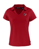 Houston Texans - Cutter & Buck Daybreak Eco Recycled Womens V-neck Polo Cardinal Red Mannequin