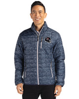 Houston Texans NFL Helmet Cutter & Buck Rainier PrimaLoft® Mens Eco Insulated Full Zip Printed Puffer Jacket Dark Navy Front