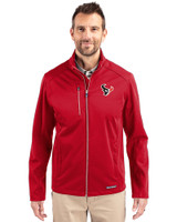Houston Texans - Cutter & Buck Evoke Recycled Honeycomb Fleece Mens Full Zip Jacket Cardinal Red Front