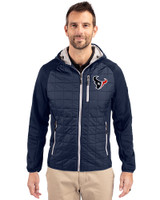 Houston Texans - Cutter & Buck Rainier Primaloft Mens Eco Full Zip Hybrid Jacket Dark Navy Front