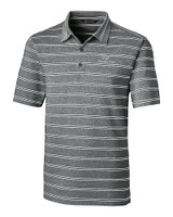 Virginia Tech Hokies Cutter & Buck Forge Epic Confidence Recycled Heathered Stripe Stretch Mens Polo Black Mannequin