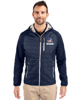 Cleveland Browns Americana Cutter & Buck Rainier Primaloft Mens Eco Full Zip Hybrid Jacket Dark Navy Front