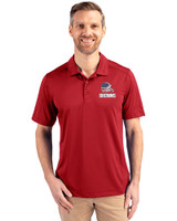 Cleveland Browns Americana Cutter & Buck Prospect Eco Textured Stretch Recycled Mens Big & Tall Polo Cardinal Red Front