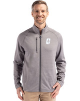 Charlotte 49ers Cutter & Buck Peshastin Fleece Recycled Mens Full Zip Jacket Elemental Grey Heather Front