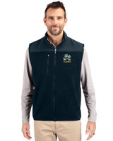 Notre Dame Fighting Irish Alumni - Cutter & Buck Cascade Epic Comfort Recycled Sherpa Fleece Mens Big & Tall Full Zip Vest Navy Blue Front