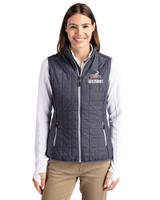 Cleveland Browns Americana Cutter & Buck Rainier PrimaLoft® Womens Eco Insulated Full Zip Puffer Vest Anthracite Melange Front