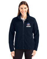 Cleveland Browns Americana Cutter & Buck Cascade Eco Fleece Womens Full Zip Jacket Navy Blue Front