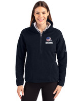 Cleveland Browns Americana Cutter & Buck Cascade Eco Fleece Womens Pullover Jacket Navy Blue Front