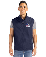 Cleveland Browns Americana Cutter & Buck Charter Eco Recycled Mens Full-Zip Vest Navy Blue Front