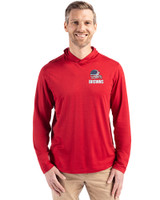 Cleveland Browns Americana Cutter & Buck Coastline Epic Comfort Recycled Mens Hooded Shirt Cardinal Red Front