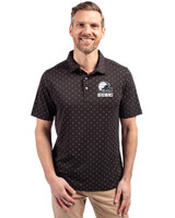 Cleveland Browns Mono Cutter & Buck Virtue Eco Pique Tile Print Recycled Mens Big & Tall Polo Black Front