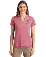 Birmingham Barons Cutter & Buck Forge Eco Heathered Stretch Womens Blade Top Cardinal Red Heather Front