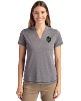 Hillsboro Hops Cutter & Buck Forge Eco Heathered Stretch Womens Blade Top Charcoal Heather Front