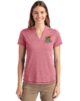 Toledo Mud Hens Cutter & Buck Forge Eco Heathered Stretch Womens Blade Top Cardinal Red Heather Front