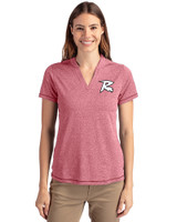 Richmond Flying Squirrels Cutter & Buck Forge Eco Heathered Stretch Womens Blade Top Cardinal Red Heather Front