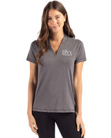 The Ivy League Cutter & Buck Forge Eco Heathered Stretch Womens Blade Top Dark Black Heather Front