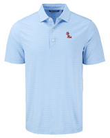 Ole Miss Rebels Cutter & Buck Forge Eco Fine Line Stripe Stretch  Recycled Mens Polo ALSWH_MANN_HG 