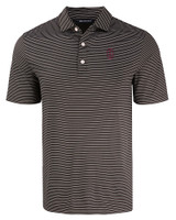 Southern Illinois Salukis College Vault Cutter & Buck Forge Eco Fine Line Stripe Stretch  Recycled Mens Polo BLWH_MANN_HG 