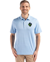 Hillsboro Hops Cutter & Buck Forge Epic Confidence Fine Line Stripe Stretch Recycled Mens Polo Atlas/White Front