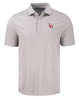 Louisville Bats Cutter & Buck Forge Eco Fine Line Stripe Stretch  Recycled Mens Polo POLWH_MANN_HG 1