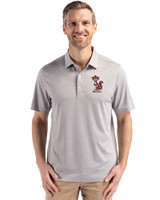 Minnesota Golden Gophers College Vault Cutter & Buck Forge Epic Confidence Fine Line Stripe Stretch Recycled Mens Polo Polished/White Front