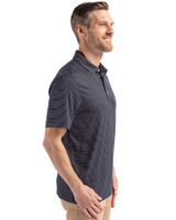 Penn State Nittany Lions Alumni Cutter & Buck Forge Epic Confidence Fine Line Stripe Stretch Recycled Mens Polo Navy Blue/White Side