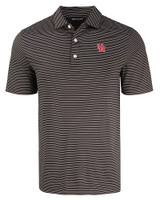 Houston Cougars Cutter & Buck Forge Eco Fine Line Stripe Stretch  Recycled Mens Polo BLWH_MANN_HG 