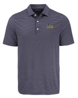 Drexel Dragons Cutter & Buck Forge Eco Fine Line Stripe Stretch  Recycled Mens Polo NVBW_MANN_HG 