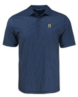 Navy Midshipmen Cutter & Buck Pike Eco Shadow Check Print Recycled Mens Big & Tall Polo NVBU_MANN_HG 