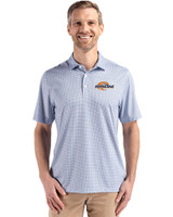 Pepperdine Waves Cutter & Buck Pike Eco Diamond Dot Print Recycled Mens Big & Tall Polo Navy Blue Front